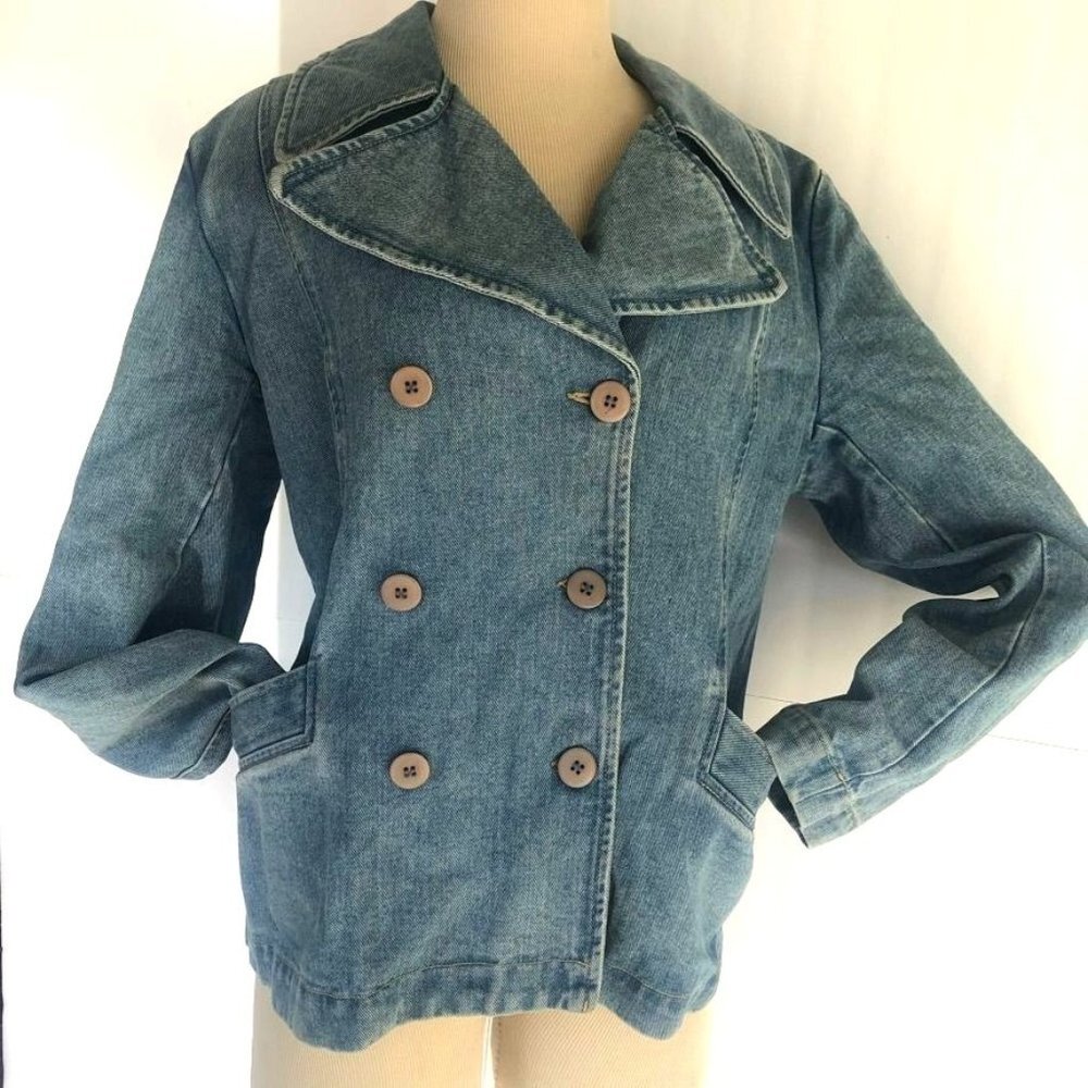 Democracy Denim Jacket Retro Women Vintage Jean Jacket Size 8